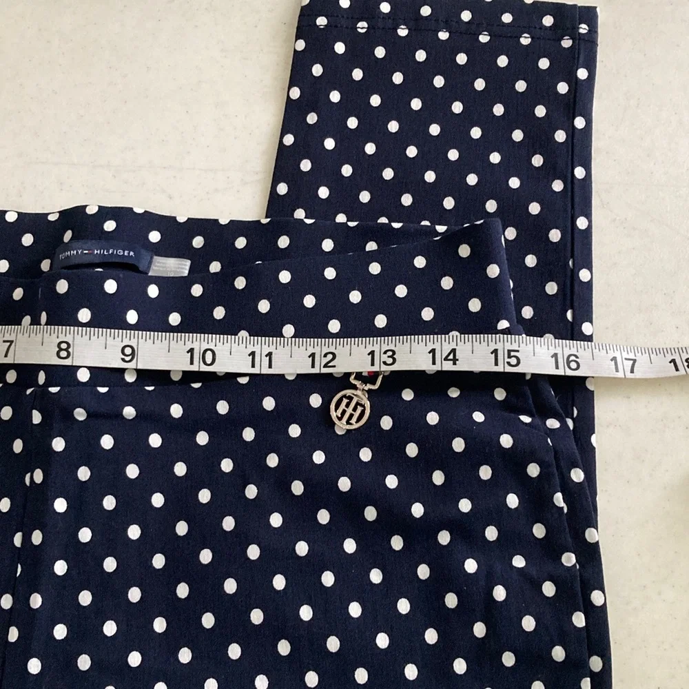 NWOT Tommy Hilfiger Dark Blue Polka Dot Stretch Leggings - Picture 5 of 6